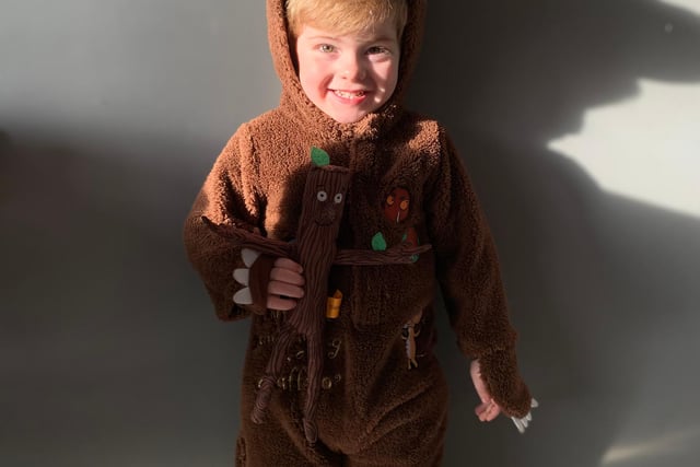 Roman Blu, 3, from Baffins dressed up as the Gruffalo for World Book Day.