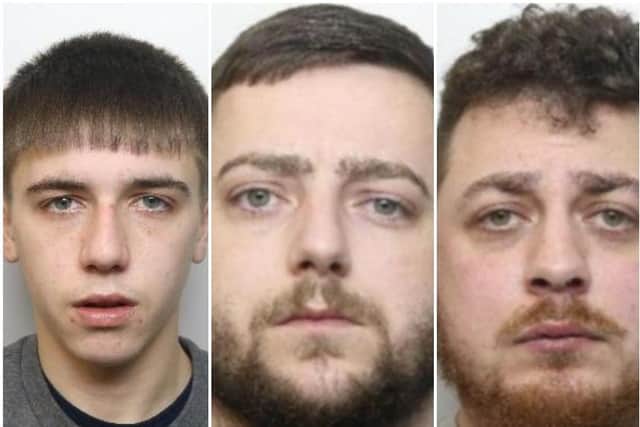 Kai Smith; Connor Hadi and Bradley Jenkins have been jailed for a combined total of 60 years for their involvement in a Sheffield double-shooting that left a woman with a gunshot wound to the face