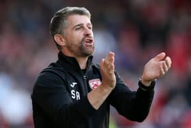 Stephen Robinson, of Morecambe, is wary of Sheffield Wednesday. (Photo by Charlotte Tattersall/Getty Images)
