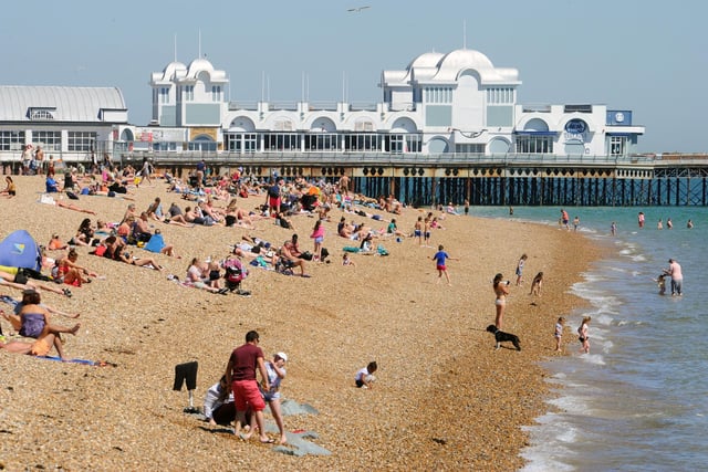 People flocked to Southsea seafront on Thursday, May 21 - the hottest day of the year. Picture: Sarah Standing (210520-2498)