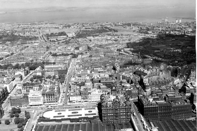 Aerial view of East End of Princes Street, Edinburgh