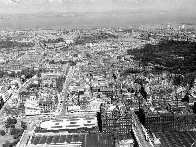 Aerial view of East End of Princes Street, Edinburgh