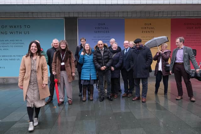 Sheffield Telegraph roundtable participants outside the old John Lewis building in Barkers pool