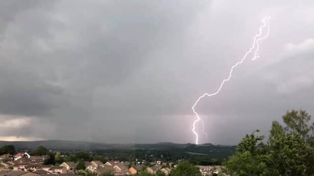 Residents in the south of the city also documented the luminous lightning during the heavy thunderstorm earlier this week. Heather Hayes, who lives in Bradway captured this stark shot of a lightning bolt in the distance, looking over Dore.