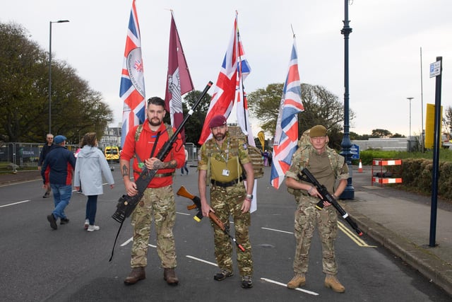 Scott Chillemore, Arron Newton and Joseph who ran for the Portsmouth-based charity Forgotten Veterans Charity. Picture: Keith Woodland (171021-0)