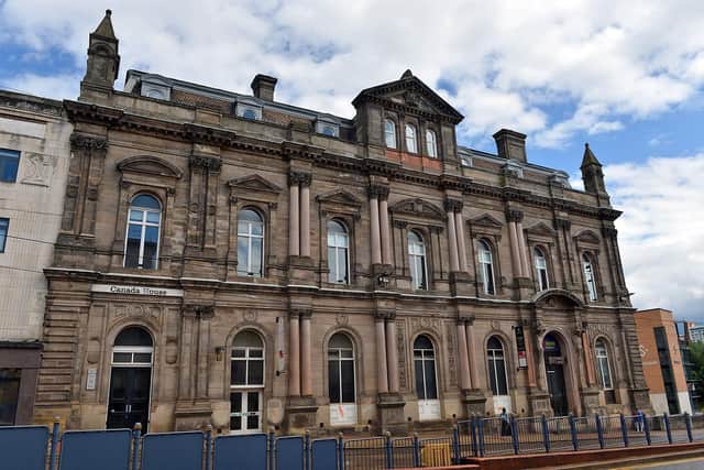 Canada House on Commercial Street in Sheffield city centre, where a new music centre Harmony House is planned using Levelling Up funding announced by Chancellor Rishi Sunak in his Autumn Budget
