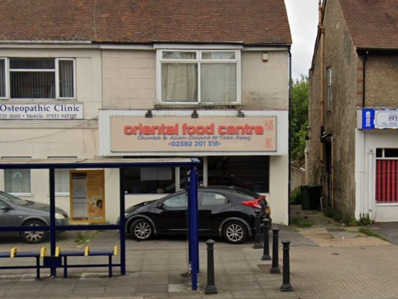 Oriental Food Centre at 15 Spur Road, Portsmouth was rated one on September 2.
Its hygienic food handling and cleanliness and condition of facilities and building was rated improvement necessary. Its management of food safety was rated major improvement necessary.