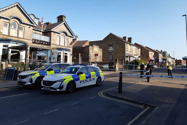 Crookes main road remained closed today as police continued a murder investigation.