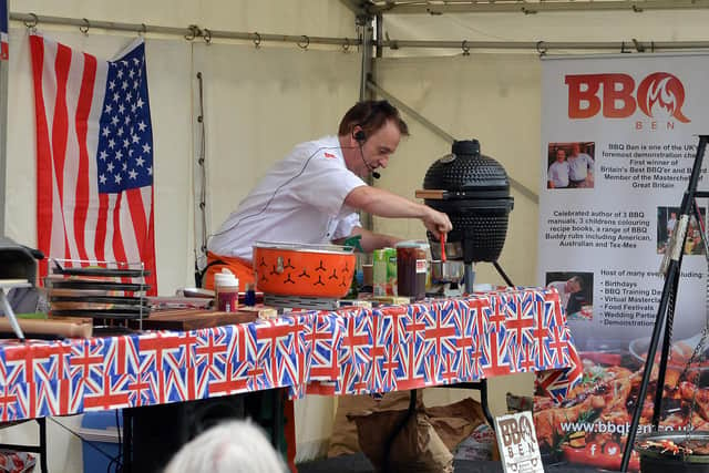 The barbecue stage at the Great British Food Festival at Hardwick Hall last year. The event returns there this year and is at Wentworth Woodhouse, Rotherham for the first time