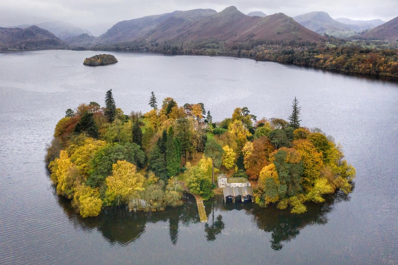 Very close behind in second place came the road trip from Kendal to Keswick in the Lake District. This image shows an aerial view of autumn colours on Derwent Isle on Derwentwater near Keswick in the lake District.