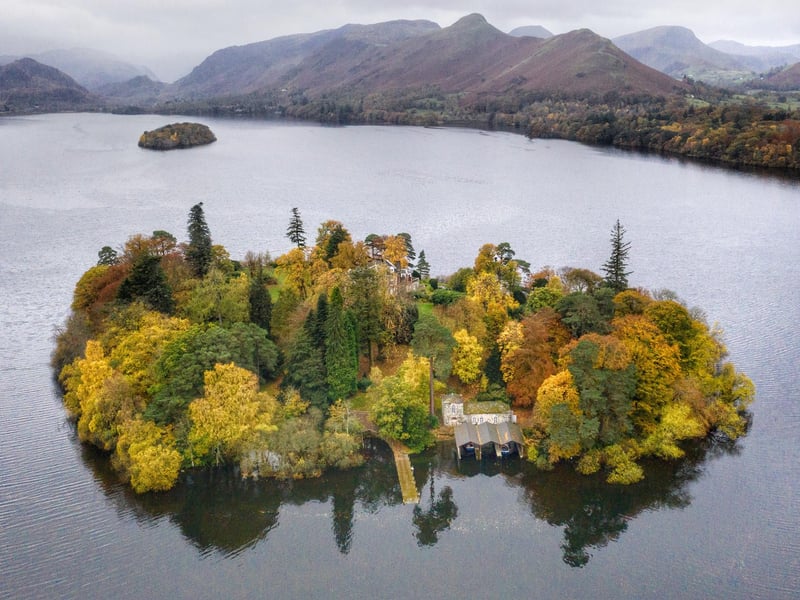 Very close behind in second place came the road trip from Kendal to Keswick in the Lake District. This image shows an aerial view of autumn colours on Derwent Isle on Derwentwater near Keswick in the lake District.