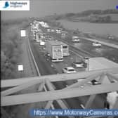 Motorists are facing delays on the M1 near Sheffield today due to crashes and breakdowns. PIctures show delays between j29 and 28 this morning