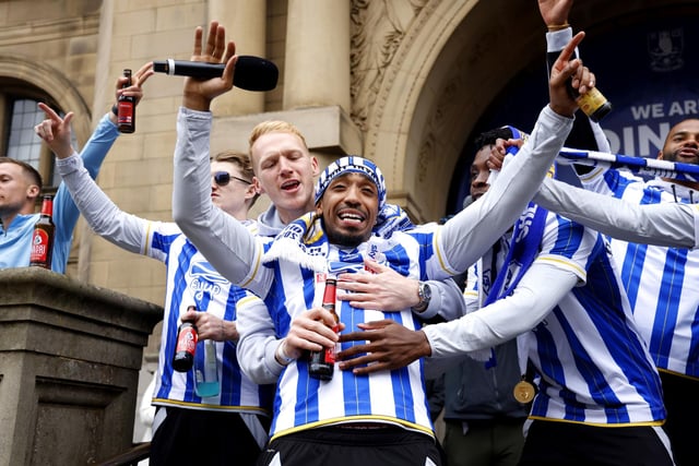 Cameron Dawson and Mallik Wilks help to get the party going. Picture: Richard Sellers/PA Wire.