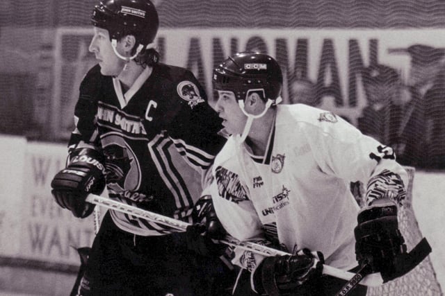 Kevin St Jacques making his debut for Fife Flyers v Nottingham Panthers, 1996 (Pic: John Hutton)