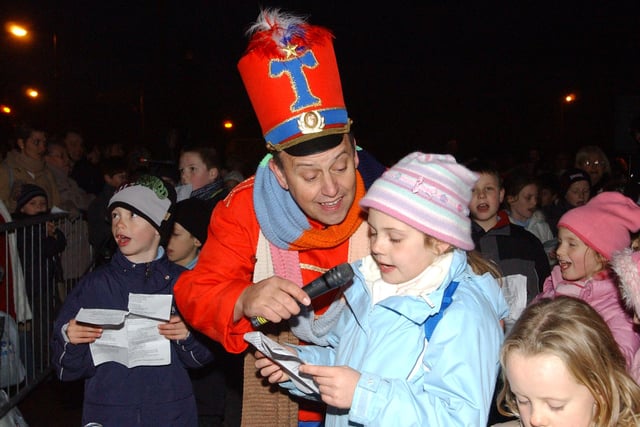 Tommy the Trumpeter meets the crowds at the Hebburn lighting ceremony in 2005. Were you there?