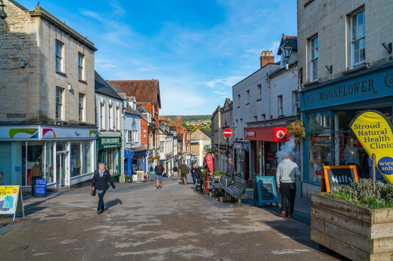 "Independent and lively" Stroud, in Gloucestershire, was named the best place in the UK to live. The Sunday Times said: "The schools are excellent, as are the transport links and the surrounding Cotswold countryside."