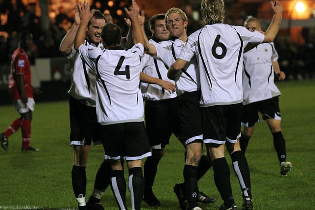 Eastwood celebrate Andy Todd's opening goal.