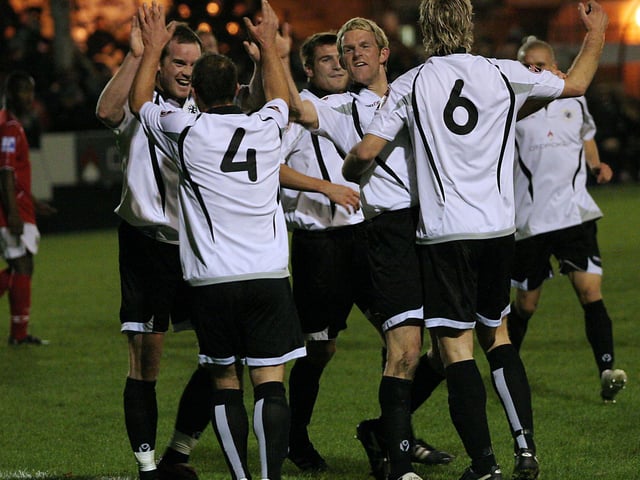 Eastwood celebrate Andy Todd's opening goal.