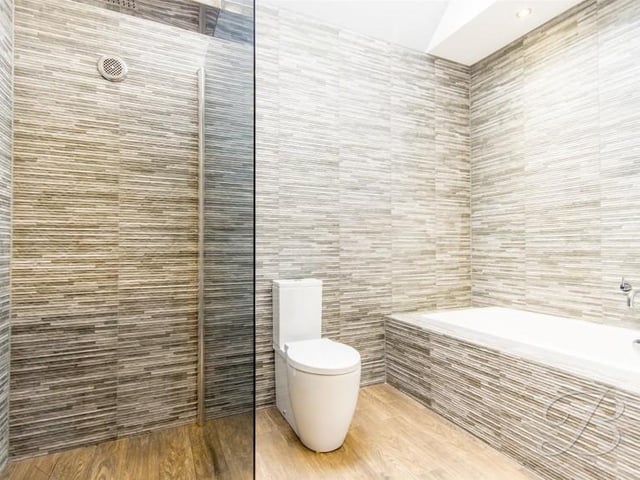 The house has two modern bathrooms.