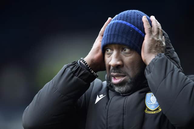 Sheffield Wednesday boss Darren Moore pictured on the touchline during the Owls' home game with Peterborough United in early March. Picture: Steve Ellis