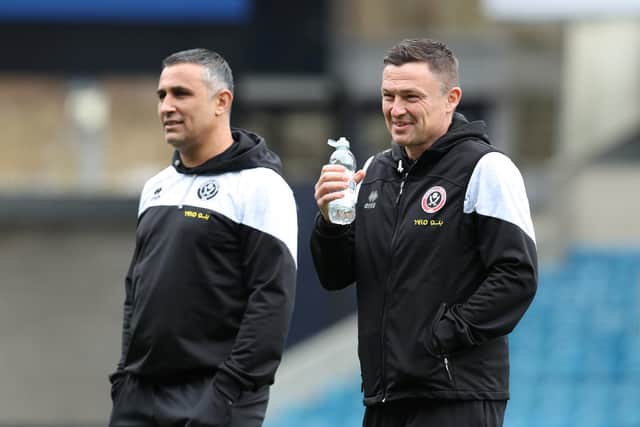 Jack Lester, Sheffield United's head of player development, and manager Paul heckingbottom (right): Paul Terry / Sportimage