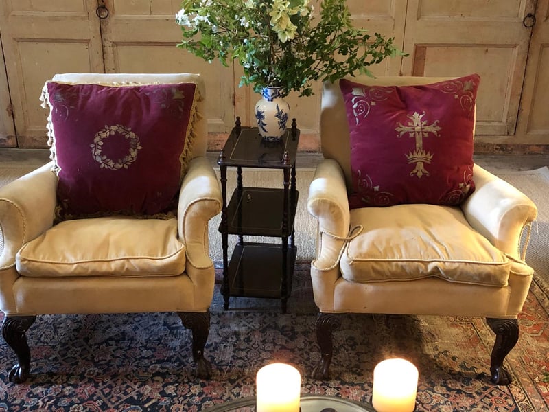 Antique furniture enhances the royal feel of the luxurious apartment.