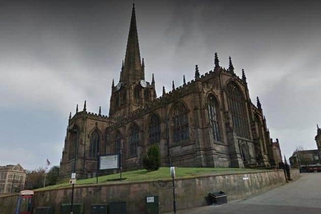 Pictured is Rotherham Minster, in All Saints Square, Rotherham, where police detained a knifeman in the church grounds.