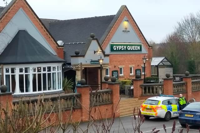 The Gypsy Queen pub has been taped off since 10pm last night. At around 11.30pm, crime scene investigators began also taping off the wider area around the car park.