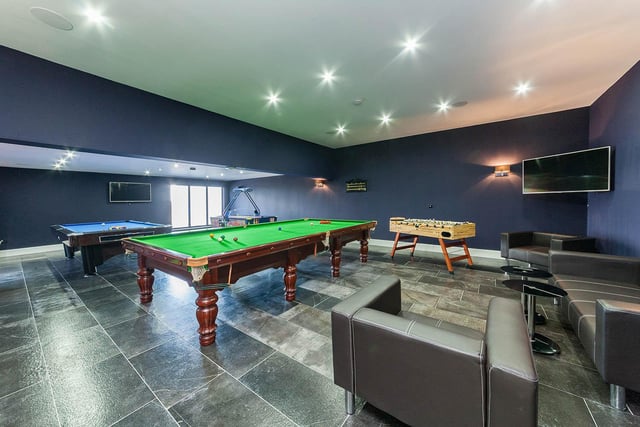 A huge games room offers a variety of table games including snooker, pool, foosball and air hockey.