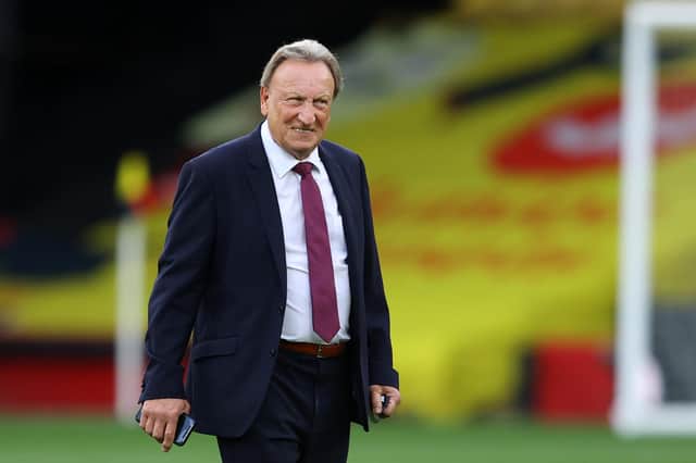 Neil Warnock, Manager of Middlesbrough looks on prior to the Sky Bet Championship match between Watford and Middlesbrough at Vicarage Road on September 11, 2020 in Watford, England.