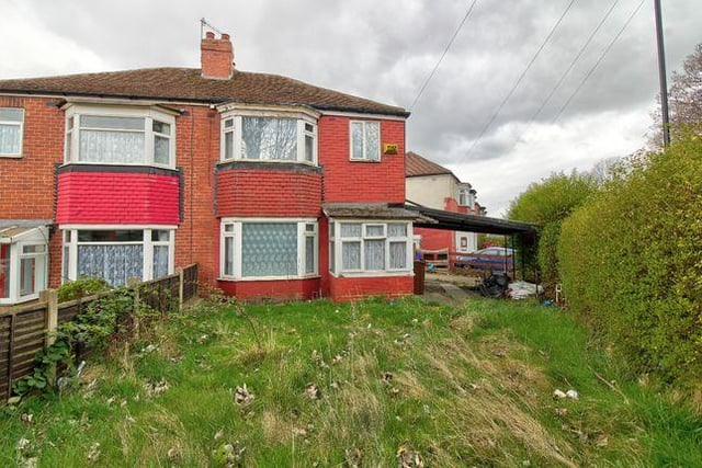 Offers of more than £100,000 are being accepted for this three-bedroom semi-detached house. The property is being marketed by Yopa. (https://www.zoopla.co.uk/for-sale/details/54689023)