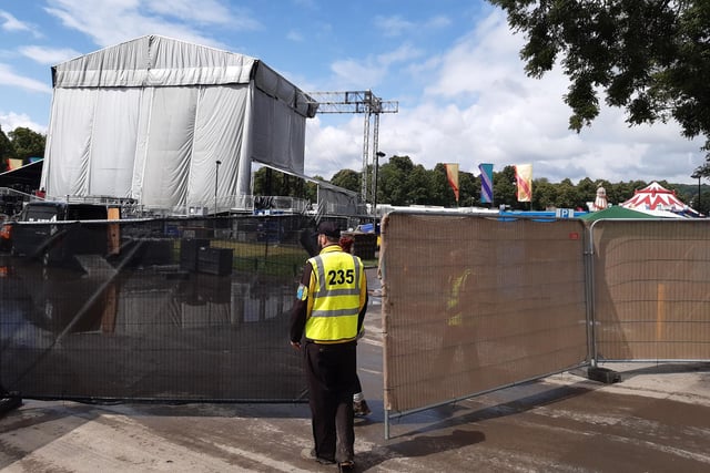 A gate letting vehicles in at Hillsborough Park today
