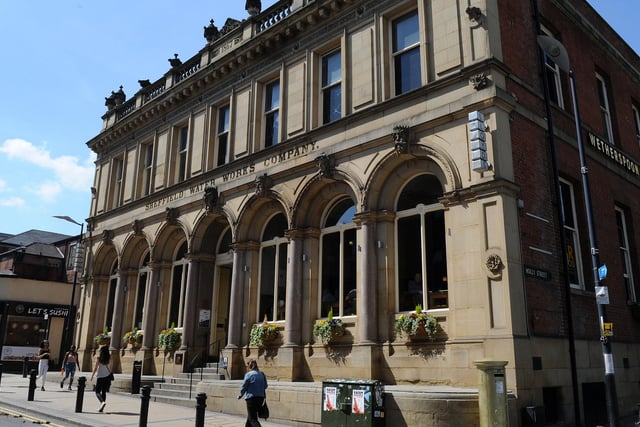 Sheffield Water Works Company on Division Street is part of J D Wetherspoon's Lloyds No.1 chain and has a five-star food hygiene rating.