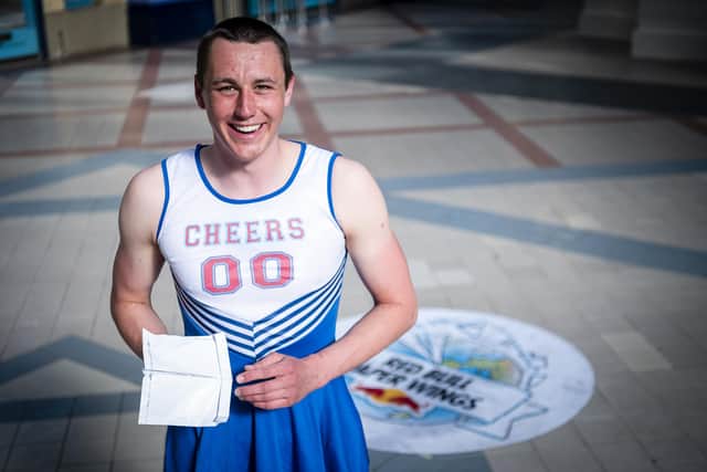 Airtime winner Billy Smith poses for a portrait at Red Bull Paper Wings UK Finals at Alexandra Palace, London, UK on 16th April 2022