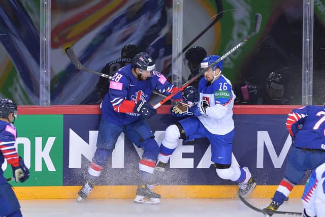 Ben O'Connor against Slovakia. Pic by Dean Woolley
