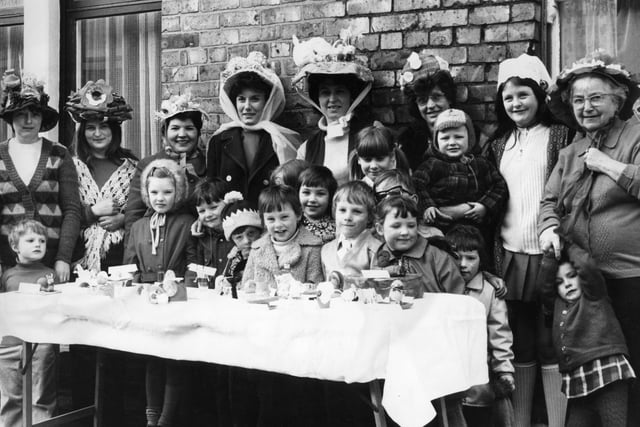 Mothers and children who entered the Pace Egg and Easter Bonnet competition in Mozart Street. Remember this from 45 years ago?