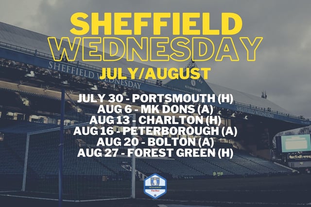 Wednesday's season kicks off with a home game against Portsmouth on July 30th.