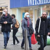 Shoppers wearing a face masks in Sheffield city centre, as South Yorkshire is the latest region to be placed into Tier 3 coronavirus restrictions