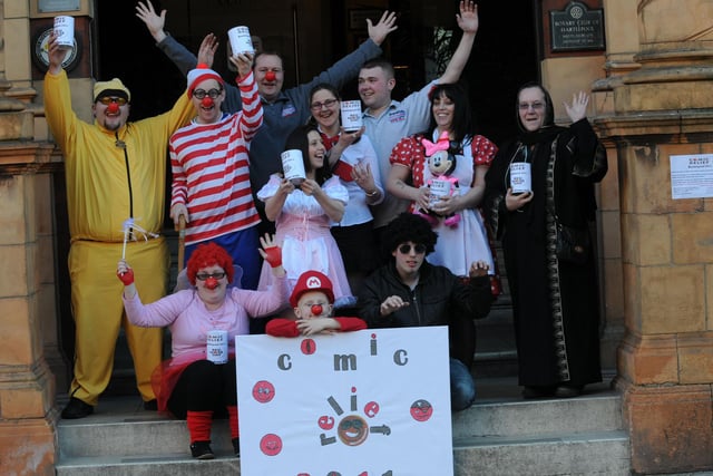 Red Nose Day fundraisers pictured at the Grand Hotel before setting off on their sponsored walk. Does this bring back memories from 2011?