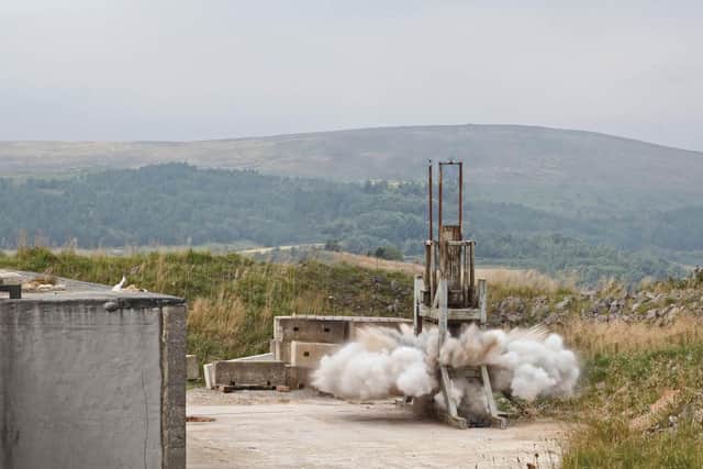 A landmine test carried out by the Blast and Impact Research Group at its base near Buxton (pic: Blast and Impact Research Group/University of Sheffield)
