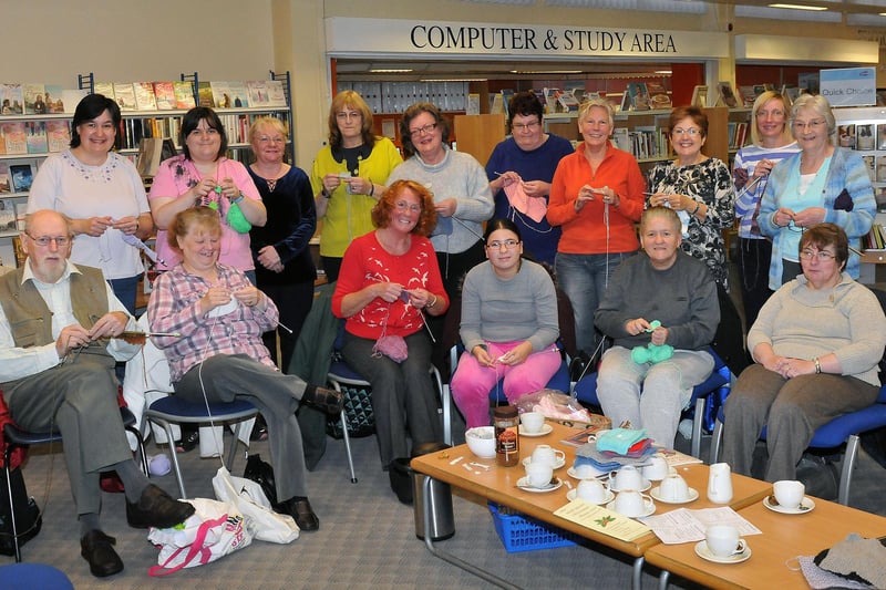 Members of the knitting club based in the Library in Burnhope Way, Peterlee. Can you spot someone you know in this photo from 9 years ago?