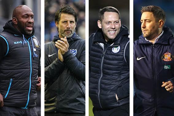 From left: Darren Moore, Danny Cowley, Leam Richardson and Lee Johnson