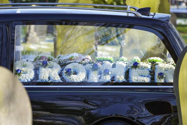 The funeral of Lewis Williams who died following an incident in Mexborough last month has been held at St. Margaret's Church in Swinton. Picture Scott Merrylees