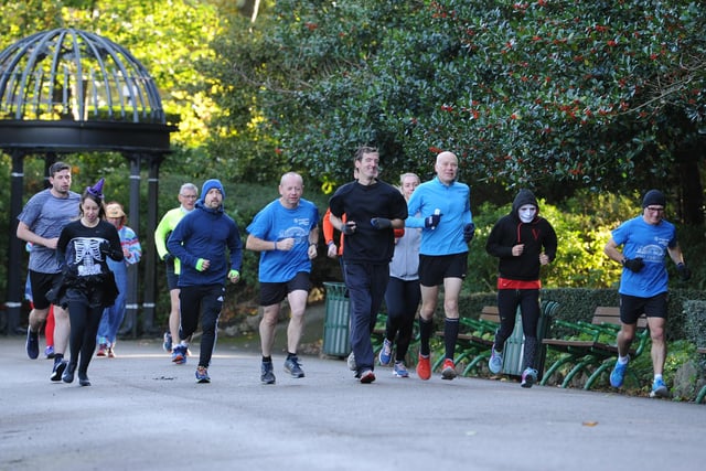 Runners sporting Halloween costumes were taking part in parkrun around Mowbray Park last year.
