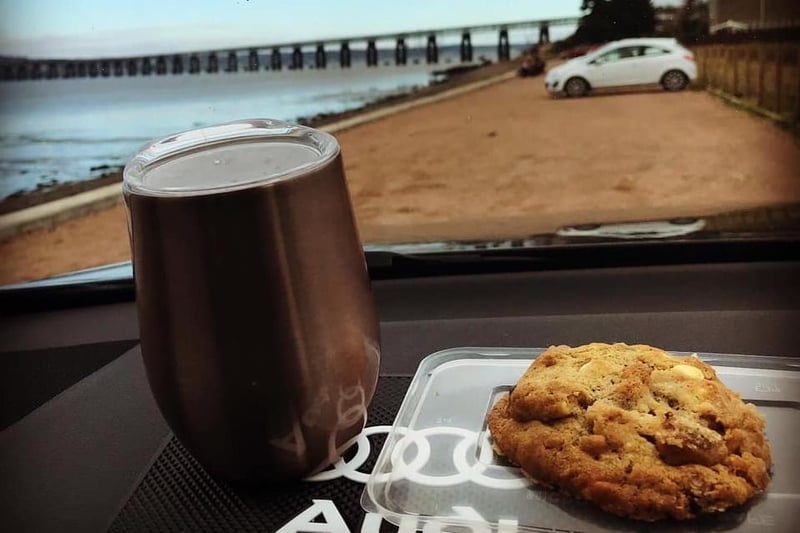 Sarah Crawford shared this picture of her latest 'coffee and cake date'. She's been getting out in the car most weekends to enjoy a treat, and this weekend she had homemade cookies in Wormit.