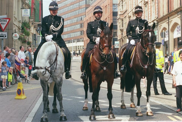 South Yorkshire Police mounted section led the parade in 1999