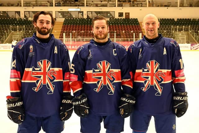 Robert Dowd, the new GB captain, pictured with  Liam Kirk &amp; Mark Richardson