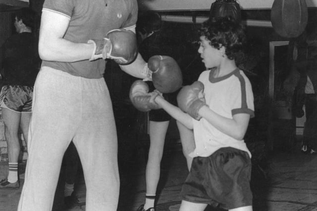 A young 'Prince' Naseem Hamed spars at Brendan Ingle's gym in Sheffield shortly after taking up boxing