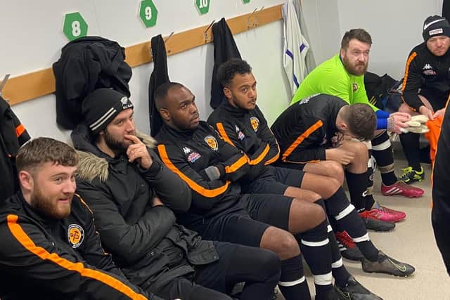 Tom Collier in the dressing room, below left (Hammer and Pincers FC)