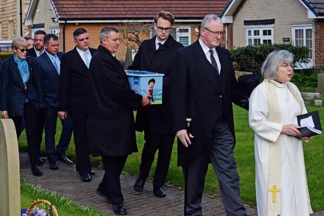 Funeral of Keigan O'Brien at St Laurence's Church, Adwick-le-Street. Picture: NDFP-20-03-20 O'Brien 4-NMSY